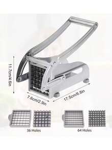 Heavy Duty Commercial French Fry Cutter Pro - Manual Potato Slicer With Non-Slip Suction Feet, No Electricity Needed - Professional Kitchen Tool For Restaurants & Home Chefs - Cuts Potatoes, Carrots, Cucumbers, Onions, Sweet Potatoes - Easy Clean Design And Stable Base, Restaurant Equipment, Food Prep, Compact Chopper, Vegetable Chopper And Slicer, Potato Chip Cutter, Chopper, Slicer, French Fry Cutter, Potato Slicer, Manual French Fry Cutter - Silver - View 8