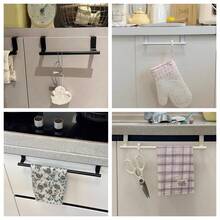 Long Kitchen Towel Bar, Stainless Steel Towel Rack For Cabinet Door, Bathroom & Kitchen - Black - View 10