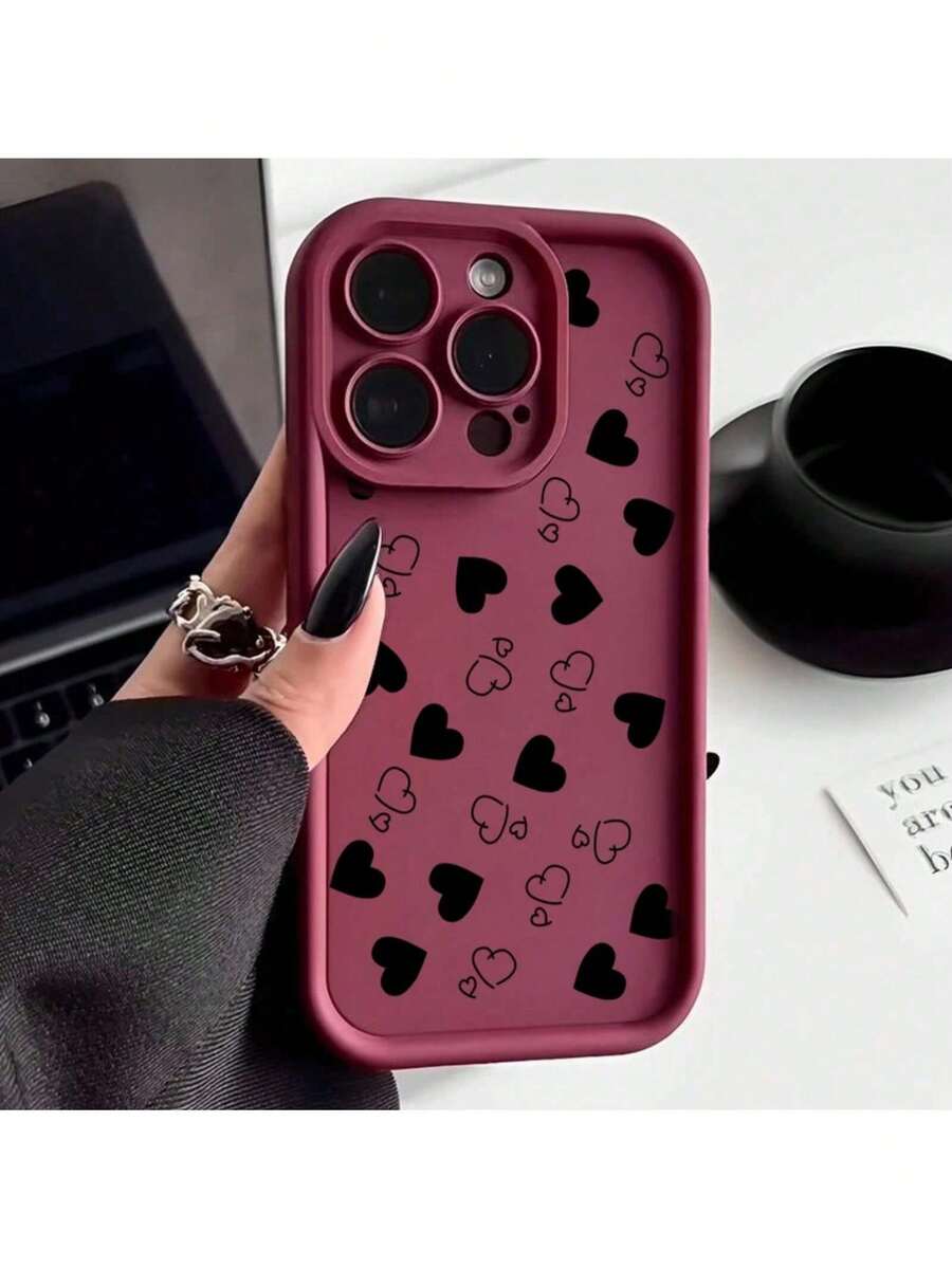 Funda de teléfono compatible con 16 15 13 14 Pro Max 16E 11 12 13 Mini 7 8 Plus XR X XS Max SE, funda mate suave a prueba de golpes con estampado de corazón de amor, funda compatible con funda 17 Pro Max, funda 17 Pro, funda 17, funda 16, funda 16 Pro Max, funda 15 - 2 - Ver 1
