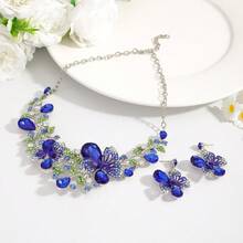 3pcs/Set Elegant Luxury Enamel & Metal 3d Flower Necklace And Earrings Set For Women, Perfect For Banquet And Dinner Parties Stylish And Versatile Valentines - Enamel Flower Necklace and Earrings Set - View 8