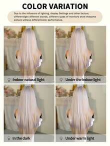 32-Inch Extra Long Straight Layered Golden Highlight Wig For Women, Elegant & Natural With Bangs, High Density Fluffy Heat-Resistant Synthetic Fiber, Suitable For Beginners & Daily/Party Wear Without Glue - 漸變金色 - 查看 6