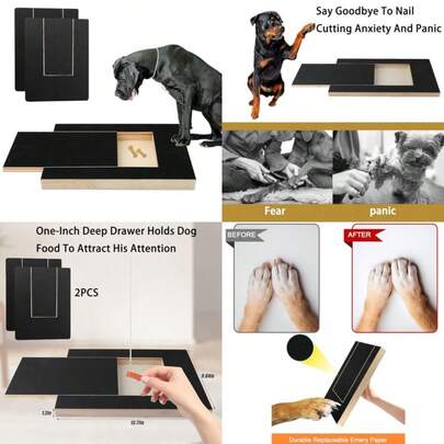 New Dog Scratch Pad For Nails Scratch Mat Comes With 2 Replacement Sandpaper Sheets With Built-In Snack Box Scratch Mat Dog Dog Nail File Scratch Board Suitable For Sensitive Small And Medium-Sized Dogs