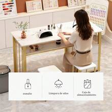 Mesa Para Manicura Doble Nivel Con 3 Cajones Organizador - Multicolor - Ver 6