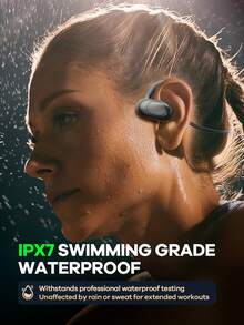 REMAX IPX7 Waterproof Bluetooth 6.0 Sports Earphones, 12Hrs Playtime, Soft Silicone Ear Hooks, Stereo With Mic, Black/White - Multicolor - View 2