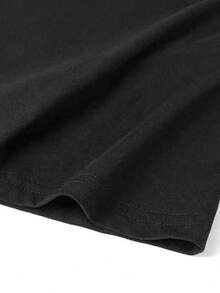 Young Boy Slogan Shark Print Round Neck Casual Short Sleeve T-Shirt - Black - View 5