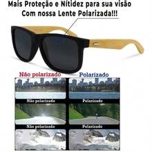 SQUARE SUNGLASSES FOR MEN AND WOMEN, SPRING-LOADED BAMBOO IMITATION, UV400 LENS - ỐNG KÍNH PHÂN CỰC MADELA ROD - Xem 8