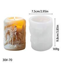1pc Western Cowboy Hat Themed Craft Candle Making Silicone Mold - White - View 6