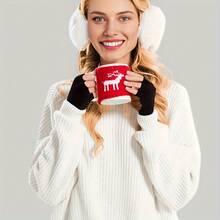 3 Pairs Of Extended Half Finger Cycling Gloves,Half Finger Winter Knit Gloves With Long Wrist Cuff, Cozy And Stylish Mittens For Cold Weather,Cycling Gloves, Skiing Gloves, Casual Sports Gloves,New Year's And Valentine's Day Gifts - Multicolor - View 6