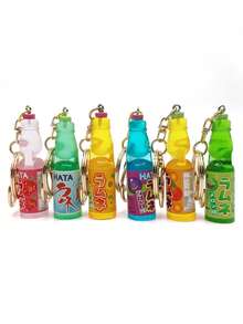 Simulation Japanese Marbles Bobble Soda Key Chain Cute Creative Miniature Soda Drink Charm Mini Dollhouse Ornaments Keychain Accessories Gold Keychain Bag Charm Purse Charm Keyring - Multicolor - View 3