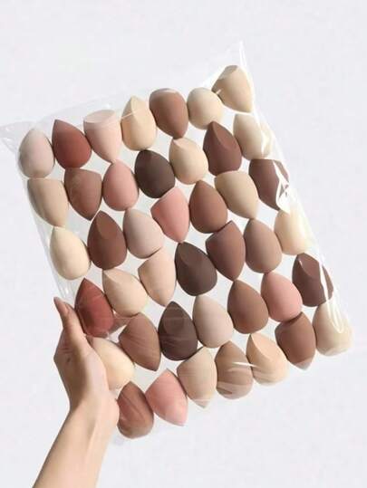 2/5/10/15/20/25/50pcs Dual-Color Makeup Sponges, Random Color & Shape, Blending Beauty Sponges For Liquid, Cream And Powder, Latex-Free Wet & Dry Foundation Makeup Sponges, Suitable For All Skin Types,Giveaways,Travel,Cheap Stuff,Travel Essential