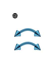 2Pcs Titanium Curved Barbells For Eyebrow Piercing, Tongue Bars 16G Lip Labret Tragus Helix Daith Cartilage Belly Piercing Jewellery 6mm/8mm/10mm/12mm