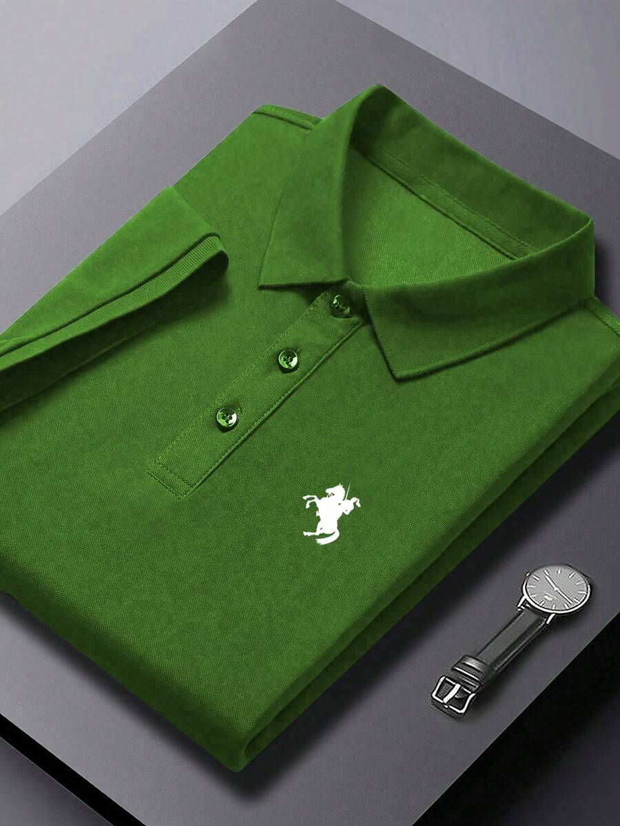 ALTZTAR 男士休闲 Polo 衫,简约时尚,适合日常穿着 - 綠色 - 查看 1