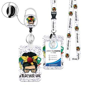 1 pieza (Portador de tarjeta + Clip de insignia + Cordón) Portaidentificación con diseño minimalista de niña de Apple, soporte versátil de identificación laboral con carrete retráctil, clip para llavero, complemento de insignia para enfermera/asistente médico, protector de tarjeta de identificación para mujeres maestras/trabajadoras de la salud, soporte de tarjeta de identificación de empleado de empresa, estudiante/pasante/trabajador de hospital/oficina, suministros de oficina para enfermeras, regalo sorpresa diario