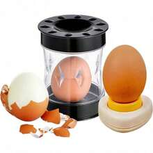 Hard-Boiled Peeler With Piercer – Easy Remover Set Perfectly Peeled Eggs, Kitchen Gadget Cooking, Salads, Deviled Eggs, And Breakfast Prep (Black) - Black - View 2