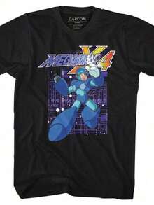 Mega Man - Megaman X4 Digital - Short Sleeve - Adult - T-Shirt - 黑色 - 查看 7