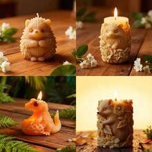 1pc Lizard & Hedgehog Shaped Candle Making Silicone Mold Craft - White - View 9