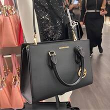 Michael Kors Sheila Medium Satchel, Tote Bag Shoulder Bags For Women,Bags For Women With Adjustable Leather Straps And Gold-Tone Hardware,Fashion Luxury Stylish Handbag Bag For Women,2026 Valentines Day Gift For Her,Shopping Travel School Office - 黑色2 - 查看 8