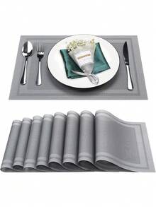 4 piezas/6 piezas Posavasos de plástico, Estilo occidental, Posavasos cuadrados para mesa, para comedor y cocina