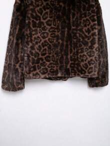 Seelio 秋冬新款女装欧美风百搭加厚仿狐狸毛动物纹皮草外套，青春优雅中长款仿皮草大衣 - 深色動物紋 - 查看 8