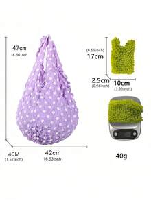 1 túi tote co giãn thần kỳ cho nữ, túi mua sắm cầm tay có thể thu gọn, dung tích lớn, túi mua sắm tái sử dụng, túi mua sắm gấp gọn, túi dứa nhăn bong bóng, vật dụng du lịch thiết yếu cho du lịch, cắm trại, ngoài trời, bãi biển, kỳ nghỉ hè, tựu trường - Nhiều màu - Xem 12