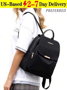Simple Black Backpack, Daypack,Lightweight Commuter Backpack, Business Trip And Travel Backpack, A Must-Have For Students And Office Workers,Multifunctional Storage Backpack,Large Capacity Women's Casual Backpack - Nhiều màu - Xem 2