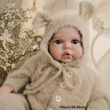 19英寸重生娃娃PICKLE，新生儿尺寸，3D皮肤，手工精细皮肤彩绘，可见血管 - 駝色 - 查看 2