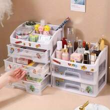 Multi-Layer Cosmetic Storage Box Makeup Drawer OrganizerJewelry Nail Polish Makeup Container Desktop Sundries Storage Box - Pink - View 3