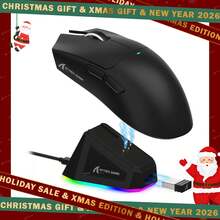 ATTACK SHARK X11 59克超轻无线游戏鼠标，带防滑贴、RGB充电底座、PixArt PAW3311芯片，蓝牙/2.4G无线/有线双模电脑鼠标，22KDPI，5个可编程按键，圣诞礼物/新年礼物/节日礼物/圣诞特辑/儿童礼物/家庭礼物/年末礼物 - 黑色 - 查看 2