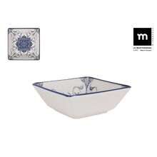 GLASSEA - PACK2 o 4  Vajilla Cerámica Azul Vintage - Bol 18*18cm, Bol 13*13cm, Fuente 30*20cm y Plato Postre 18*18cm - Varias Opciones de Diseño para Cocina y Mesa - Bol 13*13cm - Ver 3
