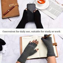 3 Pairs Of Extended Half Finger Cycling Gloves,Half Finger Winter Knit Gloves With Long Wrist Cuff, Cozy And Stylish Mittens For Cold Weather,Cycling Gloves, Skiing Gloves, Casual Sports Gloves,New Year's And Valentine's Day Gifts - Multicolor - View 7