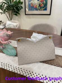 1 szt. Jednokolorowy, tkany wzór, wytłoczony uchwyt na ręczniki do twarzy, gruby kompozytowy uchwyt na chusteczki do biura, jadalni, baru, salonu lub sypialni