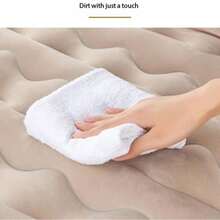 Cama inflable portátil para automóvil, suave y cómoda, colchón de PVC para RV con diseño acolchado, fácil de transportar, se adapta a la mayoría de los vehículos (bomba de aire libre). - Naranja Coral - Ver 6