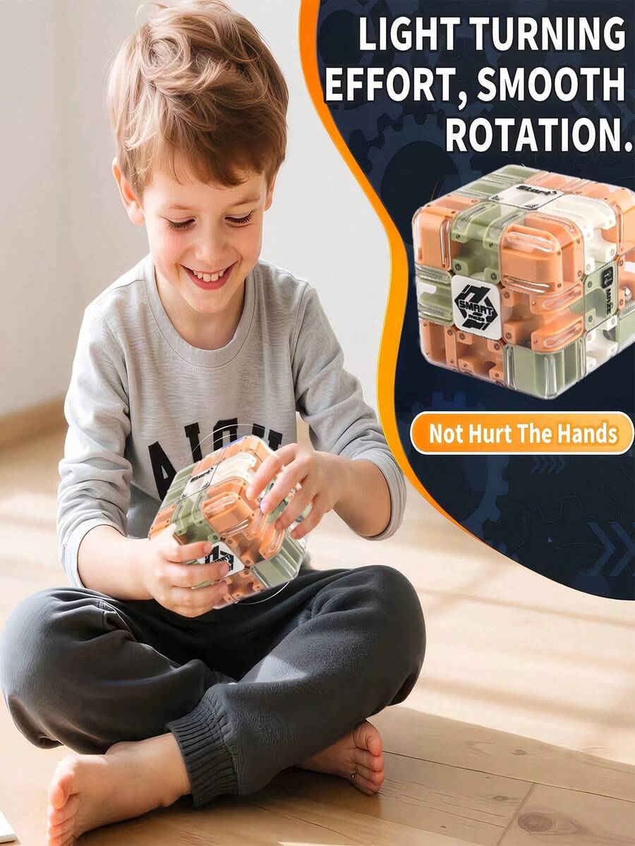 3D Maze Cube Beaded Puzzle Toy, An Intellectual Puzzle Game That Can Improve Children's Spatial Awareness, Problem-Solving Skills, Focus And Critical Thinking, Suitable For Children 3+ Years Old. It Is Both A Stress-Relief Activity Gift For Birthday Parties And A Cognitive Development Game. With Interlocking Design, Sturdy Structure, And Made Of High-Quality Plastic, It Is A Fun Interactive New Year/Birthday Gift For Kids.