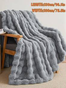 1pc Plain Cozy Pink White Grey Coffee Brown Tie Dye Rabbit Fur Plush Blanket Luxury Faux Fur Fluffy Long Plush Blanket Bedding Throw Soft Warm Comfortable Couches Blankets For Home, For Sofa, Living Room King Queen Twin Throw Size - Multicolor - View 18