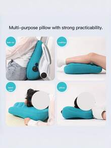 Portable Inflatable Lumbar Pillow, Featuring Magical Inflation System - Press To Inflate, Suitable For Airplane, Train, Car And Office Use, Removable & Washable Cover (Excluding Filler), Convenient For Travel, Designed For Lower Back Support And Heavy Lifting - Multicolor - View 9