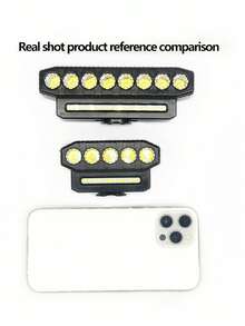 1pc 5LED/8LED USB Rechargeable Bicycle Front Light With Horn, Long Lasting Cycling Riding Equipment - Black - View 10