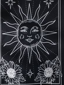 Bộ 1/2 tấm thảm trang trí Tarot, Thảm trang trí hình Mặt Trời và Mặt Trăng có tua rua, Trang trí phù thủy sao đen trắng, Vải phong cách Boho chiêm tinh, Treo tường chủ đề Tarot tâm linh, Thích hợp cho phòng ngủ, phòng khách, ký túc xá, Trang trí nhà theo phong cách Gothic huyền bí, Banner Tarot có tua rua, Trang trí tường sao huyền bí - Nhiều màu - Xem 7