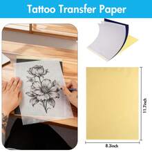 Printable Temporary Tattoo Paper 8.5"X11"-30 Sets For Inkjet Printer DIY Image Transfer Decal Paper For Skin, For Celebrate Festivals, Parties, Birthday Bashes, New Year - 30 bản đen - Xem 4