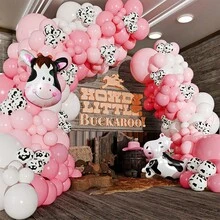 Kit de arco de globos de vaca de 107 piezas con globos de vaca de BONO para decoraciones de fiesta de vaca - Kit de arco de globos de vaquera para decoraciones de baby shower de vaquera & decoración de fiesta de cumpleaños de vaca - Multicolor - Ver 3