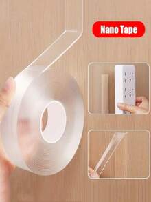 10米透明纳米胶带，可水洗可重复使用双面胶带，无残留纳米贴纸，可移除通用圆盘粘合剂