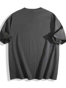 230g Thickened Gradient Black Washed Distressed Oversized Pure Cotton Short-Sleeve T-Shirt, Unisex, Street Style, Hip Hop, Punk, Harajuku Style DG013 - màu đen - Xem 2