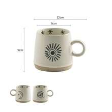 6个简约厚陶瓷马克杯，高品质早餐杯、咖啡杯、水杯，家用 - 彩色 - 查看 13