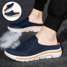 Comfy Breathable Orthopedic Sandals, Men's Slip - on Mules Half Sneakers, Mesh Breathable Half Slip In Sneakers Red, - inicial - Ver 5