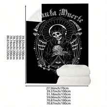 1pc Santa Muerte Print Plush Blanket, Halloween Holiday Gift Throw For Sofa, Bed, Office Naps, Outdoor Travel & Camping – Extra Large Soft And Cozy Oversized Blanket-280gsm - 彩色 - 查看 9