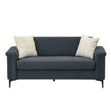 FX-P22EU-(SOFA 557-32)Nordisches 2-Sitzer-Sofa 172*72*82 Cm – Feines Leinengewebe, Massivholzrahmen & Stabile Eisenbeine, Ideal Für Wohnzimmer - Dark Grey - View 2