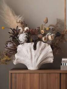 1 chiếc bình hoa hình quạt, bình hoa giả đá sa thạch bằng nhựa, thích hợp để trang trí nhà cửa và bàn phòng khách. - Nhiều màu - Xem 9