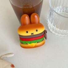 TaoKinall ForAirPods 1/2/3/4/Pro 2/Pro 3, Cute Cartoon Kawaii Funny 3D Soft Silicone Rabbit Burger Design Cover With Carabiner, Stylish Protective Boys Girls Teens Women - 彩色 - 查看 2