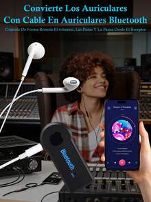 Receptor Bluetooth 5.0 para automóvil con conector AUX de 3.5 mm, transmisor de música de audio estéreo inalámbrico con micrófono para altavoces del automóvil, adaptador inalámbrico para Pascua - 2 piezas - Ver 7