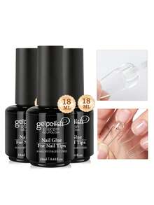 18ml Super Strong Nail Glue, Suitable For Acrylic Nails, Nail Tips, Press-On Nails, False Nails, Salon-Grade Brush-On Nail Glue, Easy To Apply, Long-Lasting - 無色 - 查看 11
