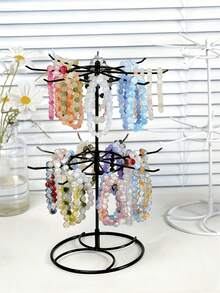 Support à bijoux en fer, porte-clés rotatif, présentoir à bijoux, support à colliers, organisateur de boucles d'oreilles et bracelets, porte-chaussettes - Multicolore - Voir 8